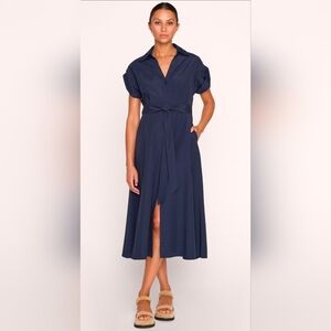 Brochu Walker Fia Midi Dress Navy Size Small